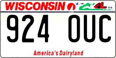 WI license plate 924OUC