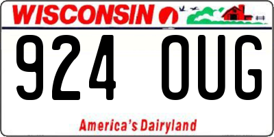 WI license plate 924OUG