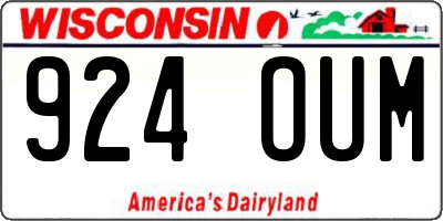 WI license plate 924OUM
