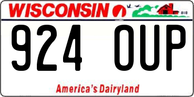 WI license plate 924OUP