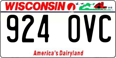 WI license plate 924OVC