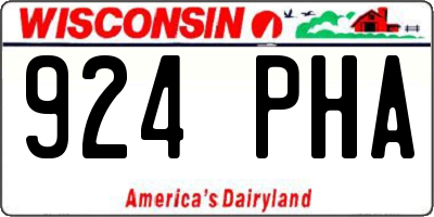 WI license plate 924PHA