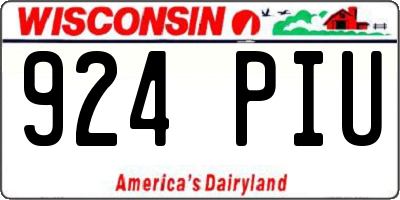 WI license plate 924PIU