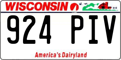 WI license plate 924PIV