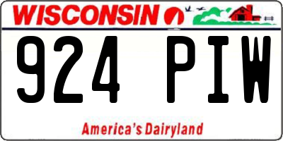 WI license plate 924PIW