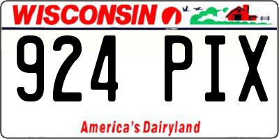 WI license plate 924PIX