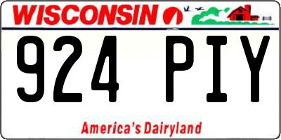 WI license plate 924PIY