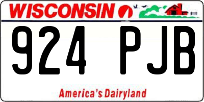 WI license plate 924PJB