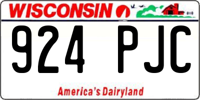 WI license plate 924PJC