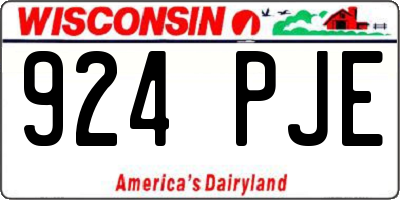 WI license plate 924PJE