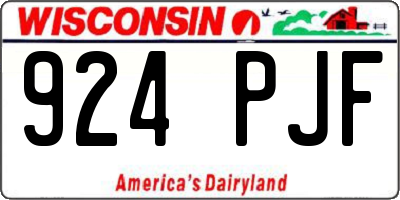 WI license plate 924PJF