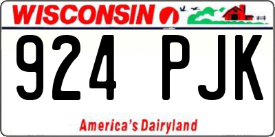 WI license plate 924PJK