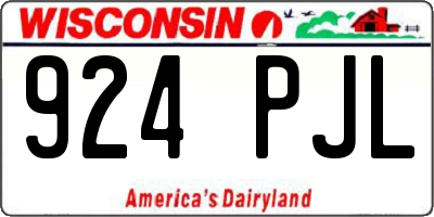 WI license plate 924PJL