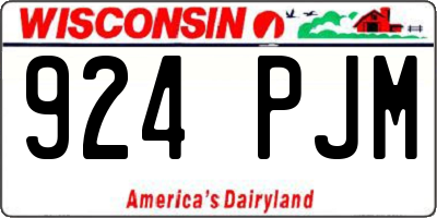 WI license plate 924PJM