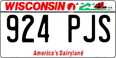 WI license plate 924PJS