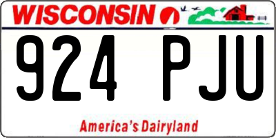 WI license plate 924PJU