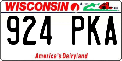 WI license plate 924PKA