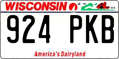 WI license plate 924PKB