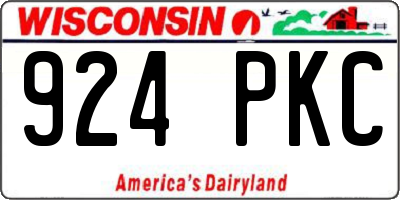 WI license plate 924PKC