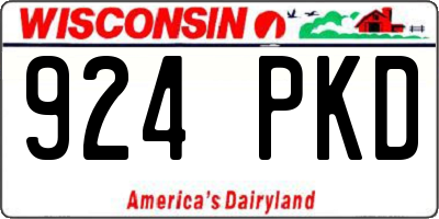 WI license plate 924PKD