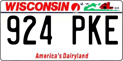 WI license plate 924PKE
