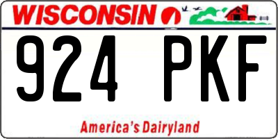 WI license plate 924PKF