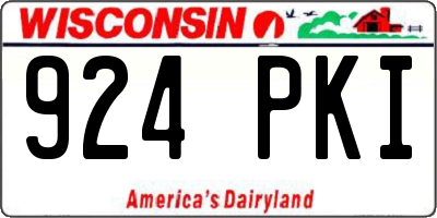 WI license plate 924PKI