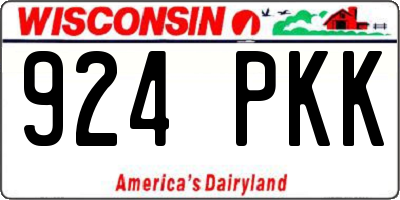 WI license plate 924PKK