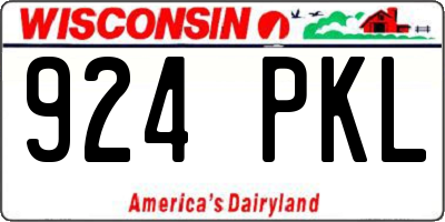 WI license plate 924PKL