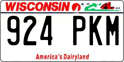 WI license plate 924PKM