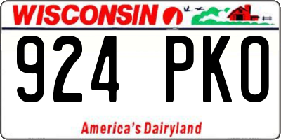 WI license plate 924PKO