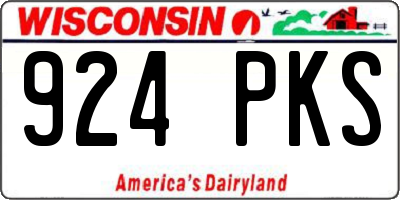 WI license plate 924PKS
