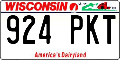 WI license plate 924PKT