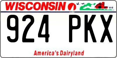 WI license plate 924PKX