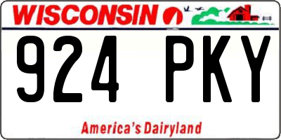 WI license plate 924PKY
