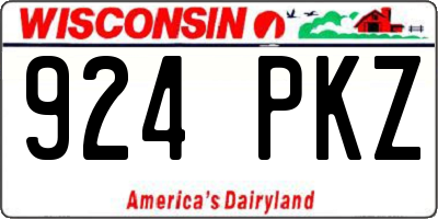 WI license plate 924PKZ