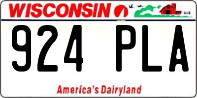 WI license plate 924PLA