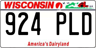 WI license plate 924PLD