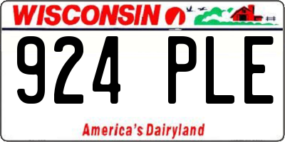 WI license plate 924PLE