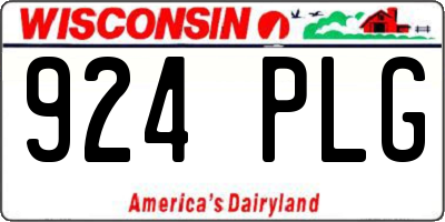 WI license plate 924PLG