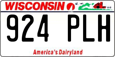 WI license plate 924PLH