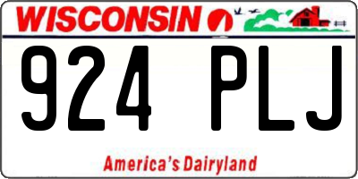 WI license plate 924PLJ