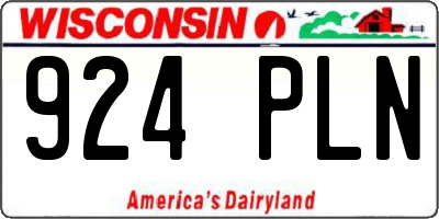WI license plate 924PLN