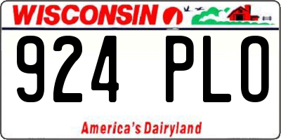 WI license plate 924PLO