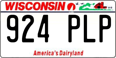 WI license plate 924PLP