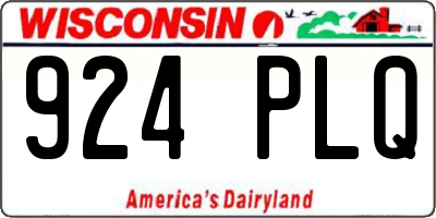 WI license plate 924PLQ