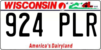 WI license plate 924PLR