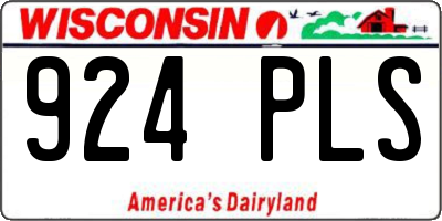 WI license plate 924PLS