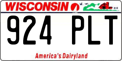 WI license plate 924PLT
