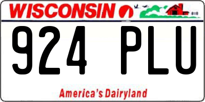WI license plate 924PLU